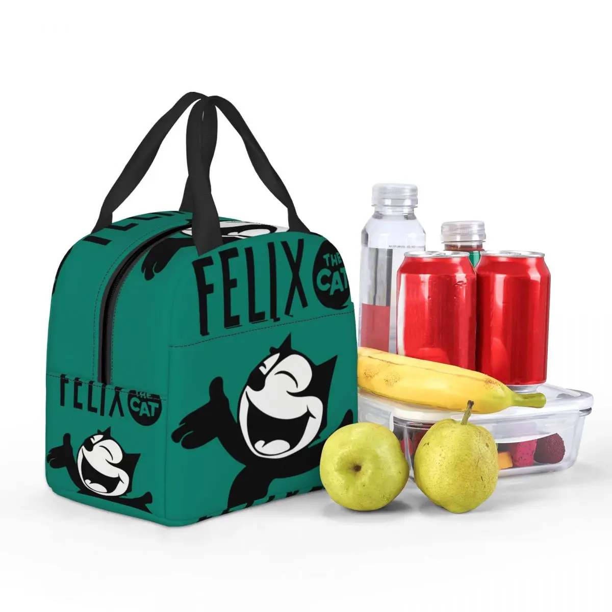 For School Fans Zipper Closure Suitable F-Felix The Cat Cartoon Bento Boxes For Women Kid Food Pouch image 6