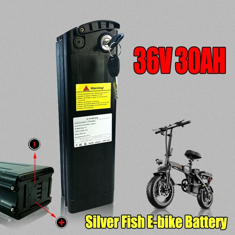 36V 30000mAH Rechargeable Lithium Batterie for Silver Fish 30Ah Li-ion Battery Pack ,with Aluminum Case Anti-theft Lock