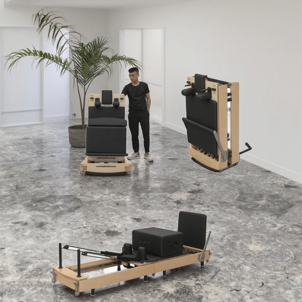 Commercial  Professional Pilates Portable Equipment Foldable Oak Reformer Folding Machinefor Home&Studio