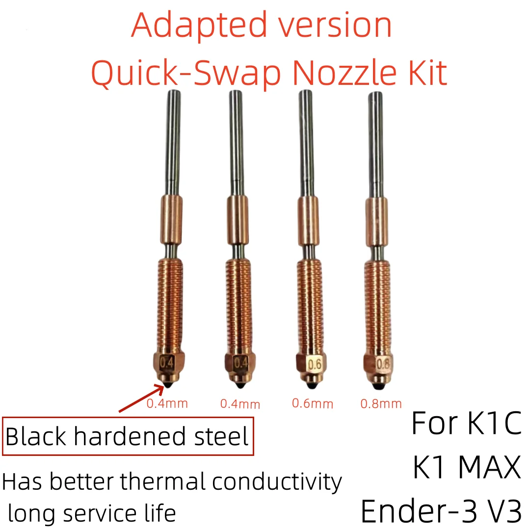 Creality new K1C Quick-Swap Nozzle Kit Swift Installation High-Flow Printing Upgraded Material Multiple Aperture Option