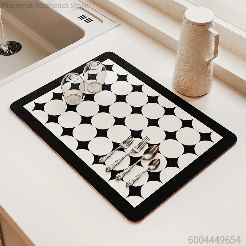 Checkerboard Pattern Machine Drip Mat Non-Slip Rubber Sole Anti-Dirt for Coffee Machine Kitchen Sink Bathroom Countertop