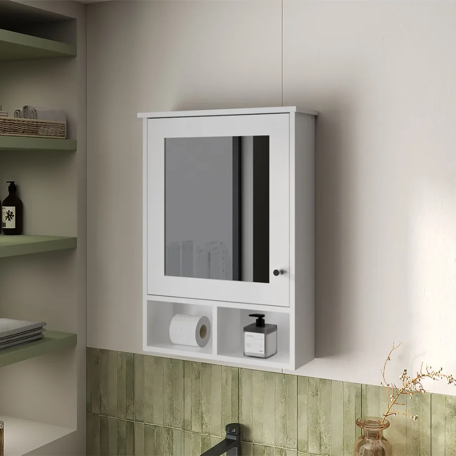

Poston Medicine Cabinet With a Door And Included Mirror White