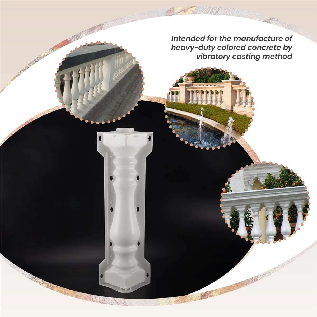 

ABKL 60X14cm Roman Column Mold Balcony Garden Pool Fence Cement Railing Plaster Concrete Mold Column Mold Guardrail Building