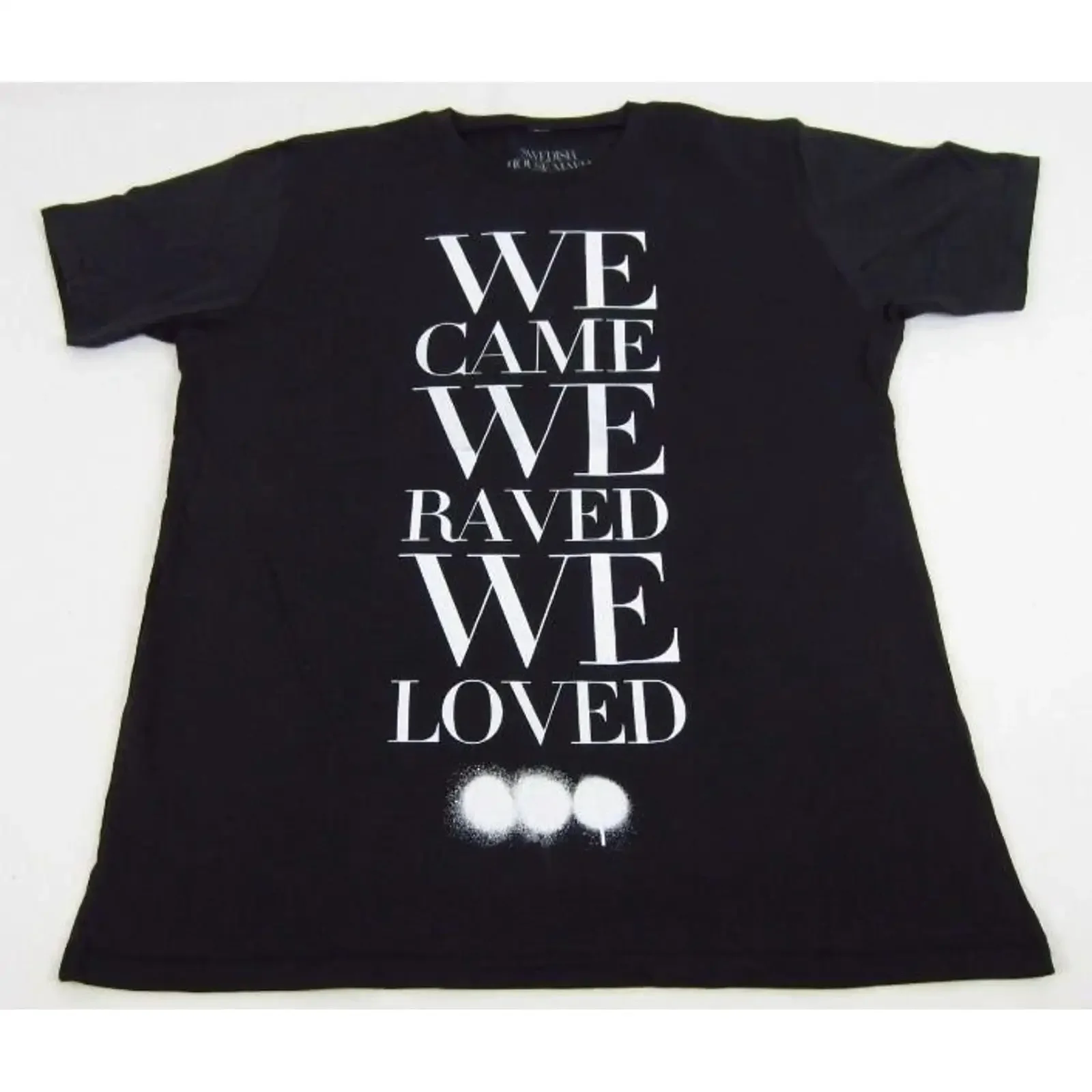 NUEVA Camiseta Negra para Hombre Swedish House Mafia We Came Raved Loved, Talla L XL, Estilo Vintage Lavado, Casual, Cómoda y Elástica