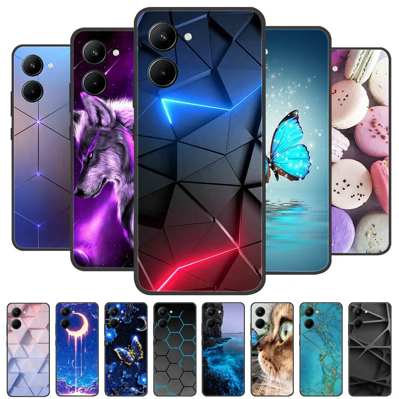 

For Realme 10 Pro Plus Case Shockproof TPU Bumper Soft Silicone Phone Cover for Realme10 Pro Cases Realme 10 4G 2022 Painted