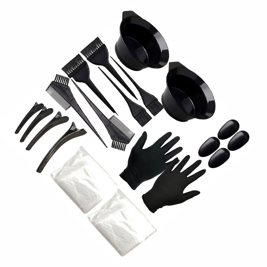 

22 Pcs/set Hairdressing Dyeing Kit Disposable Shower Hat Shawl Gloves Ear Cap Mixing Bowl Brushes Hair Dyeing Tool Set