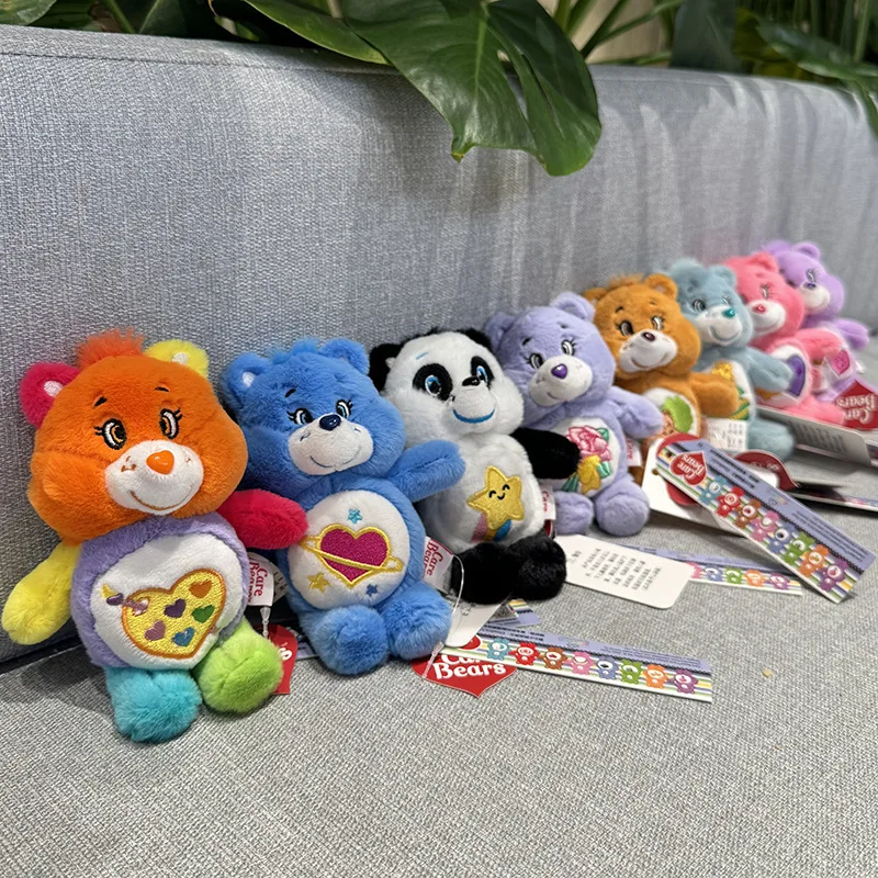 Care Bears-Llavero colgante de mochila de juguete de felpa de dibujos animados para niños y niñas, decoración de mochila escolar, regalo de cumpleaños, lindo llavero de peluche