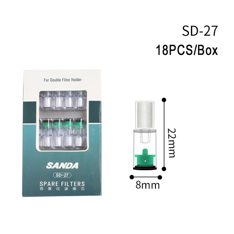 SANDA SD-27 216PCS 432PCS Healthy Tar Filtration Disposable Microfilter Smoking filter Core Reduce Tar Smoke Mouthpiece Core