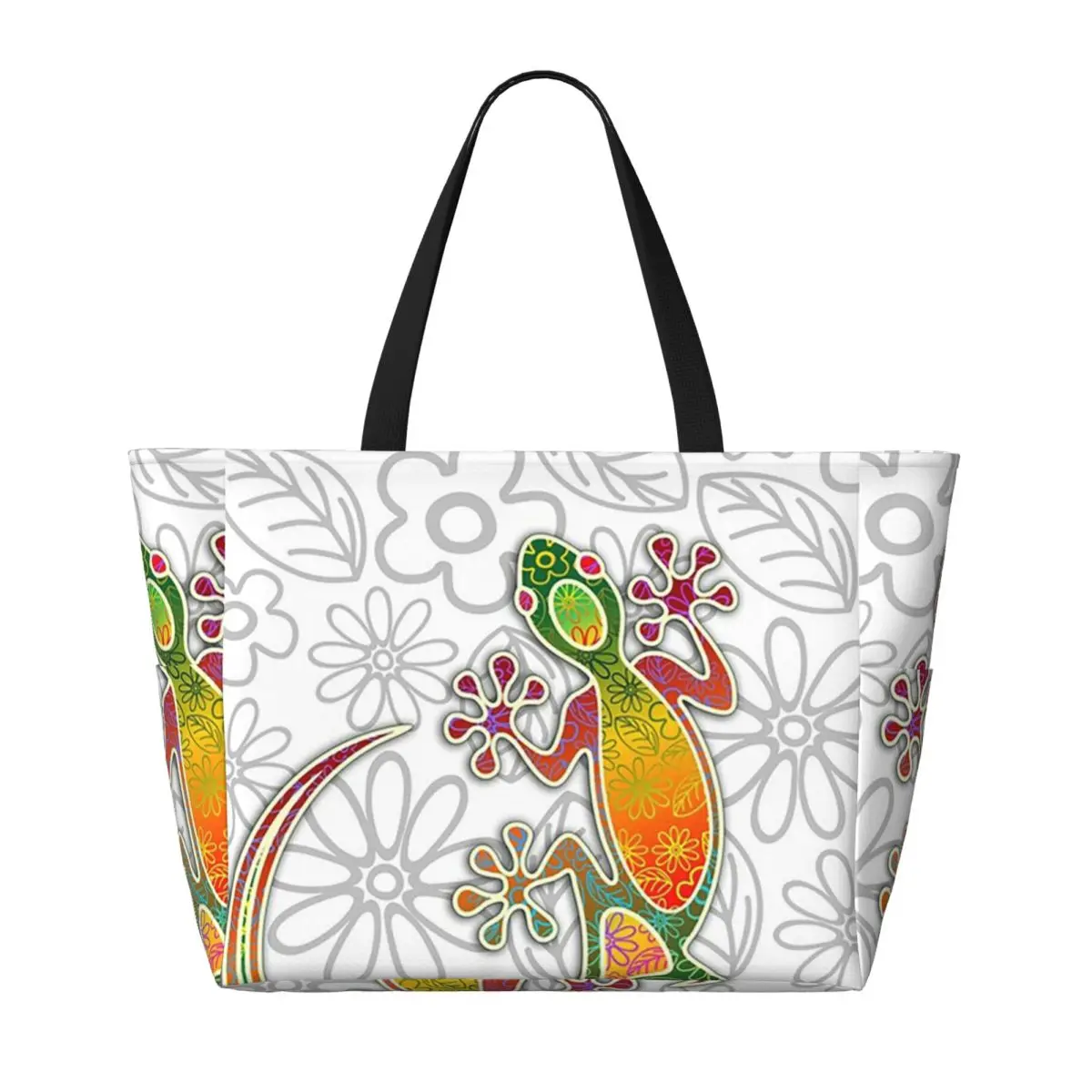 أبو بريص العرقية القبلية السحلية الأفريقية حقيبة حمل على الشاطئ حقيبة رياضة رياضة اليوغا واق من المطر حقيبة حمل كبيرة المرأة حقيبة سفر حقيبة اللياقة البدنية