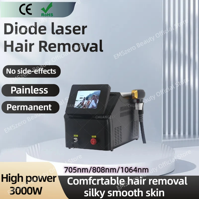 5000W  Newest 808nm diode 755 808 1064nm 3 Wavelength  Hair Removal Machine Cooling Head Painless Epilator Face Body