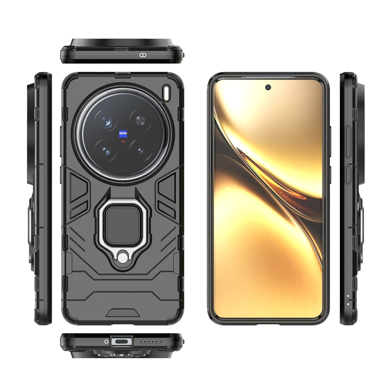 For Vivo X200 Pro Case Anti-knock Armor Magnetic Suction Stand Full Back Cover Vivo X200 Pro Case For Vivo X200 Pro 6.78 inch