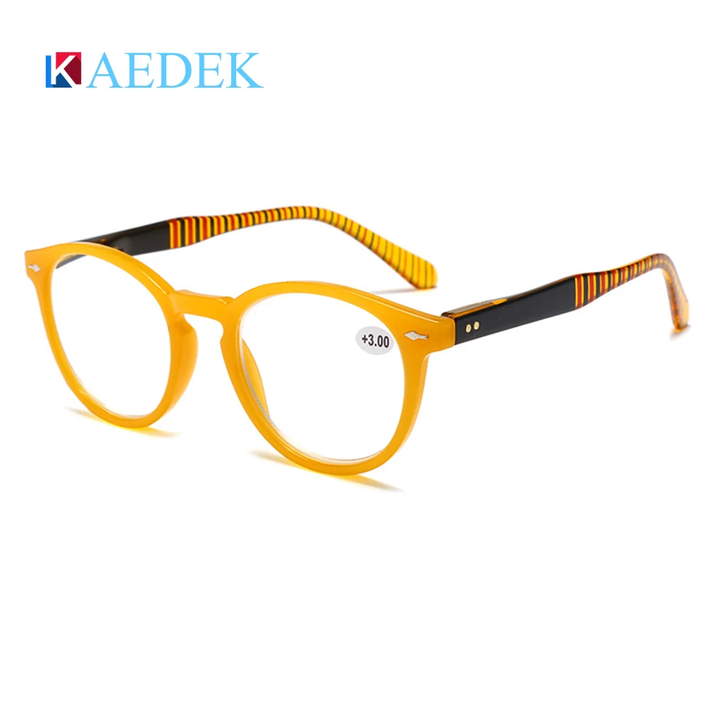 KAEDEK Reading Glasses,Femme Readers,Stylish Vintage Round Frame,with Spring HInge Lightweight Wear Clear Vision +1.0 1.5 2.0 image 4