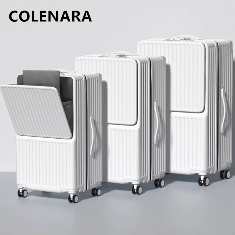

COLENARA 24"26"28"30 Inch Large Capacity Luggage New Front Opening Laptop Bag Trolley Style Travel Bag PC Rolling Suitcase