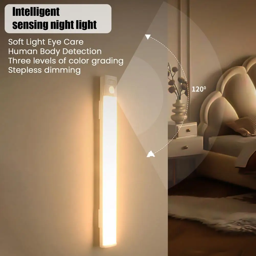 Luz Led recargable para debajo del gabinete, Sensor de succión magnético, Sensor de movimiento inalámbrico, luces Led para cocina y escaleras
