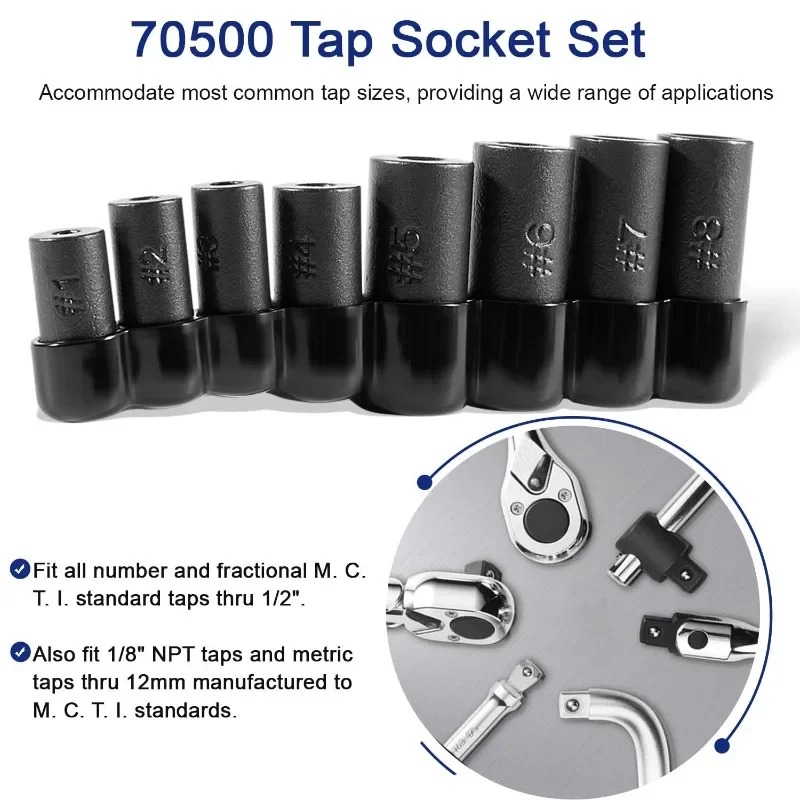 Tap sleeve set for use with 1/4 and 3/8 actuators