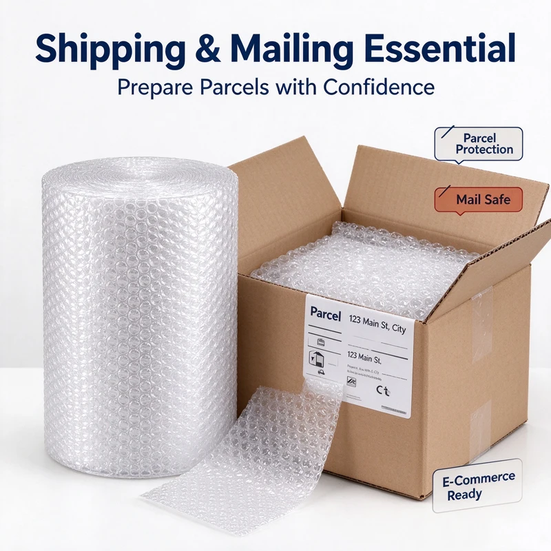 1-3 Rolls Shockproof Foam Packaging Film Transparent Foam Protection Prevent Collision Vibration, for Mailing Office Use