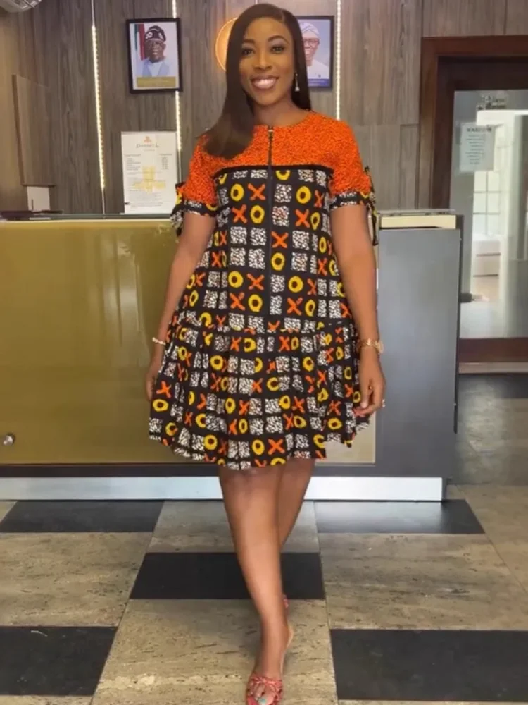 African Dresses For Women Elegant 2025 Dashiki Summer Spring A-line Dress Ladies Traditional African Clothing Fairy Dreaes