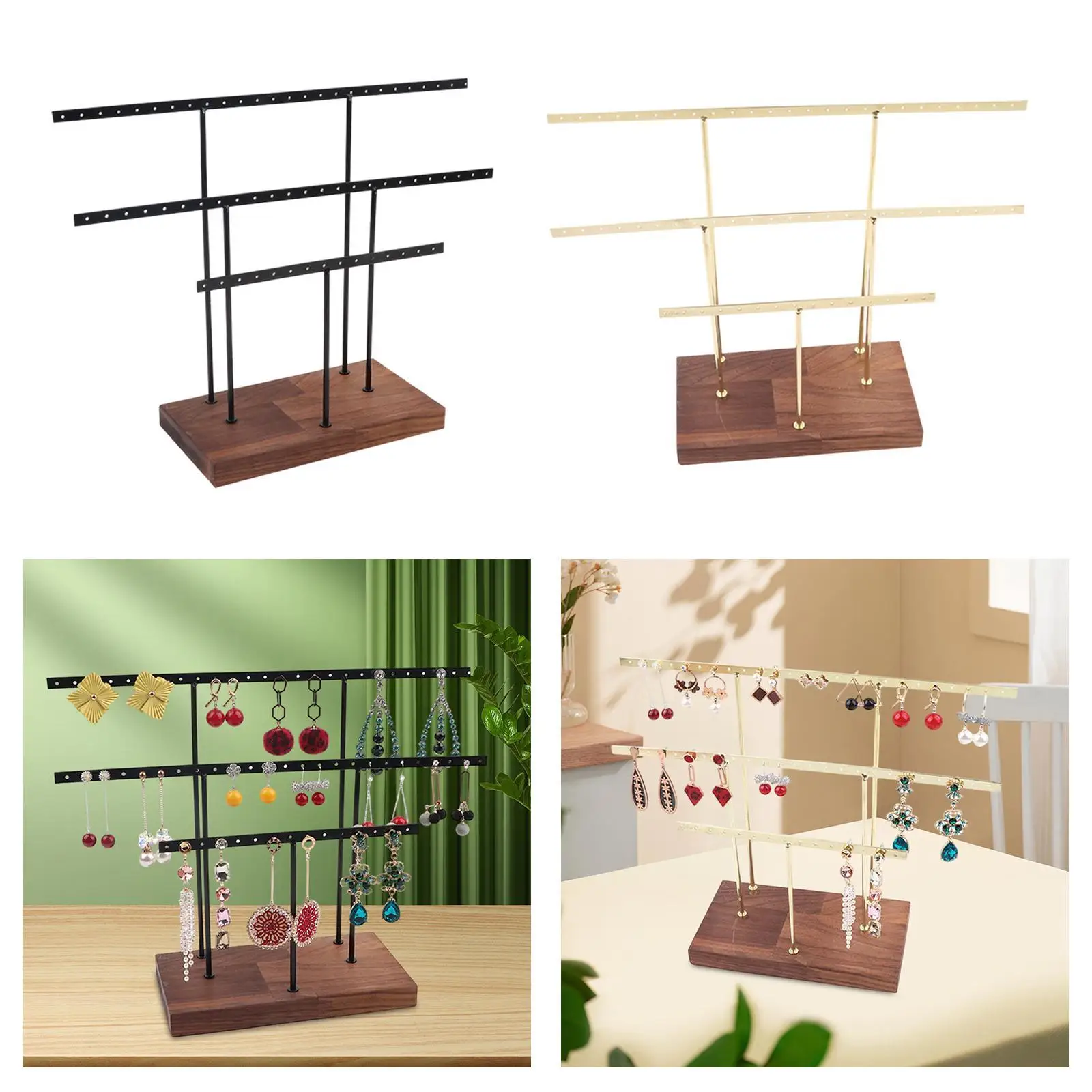 

Earrings Stand Jewelry Stand 3 Tiered Decor Stud Earrings Display for Gallery