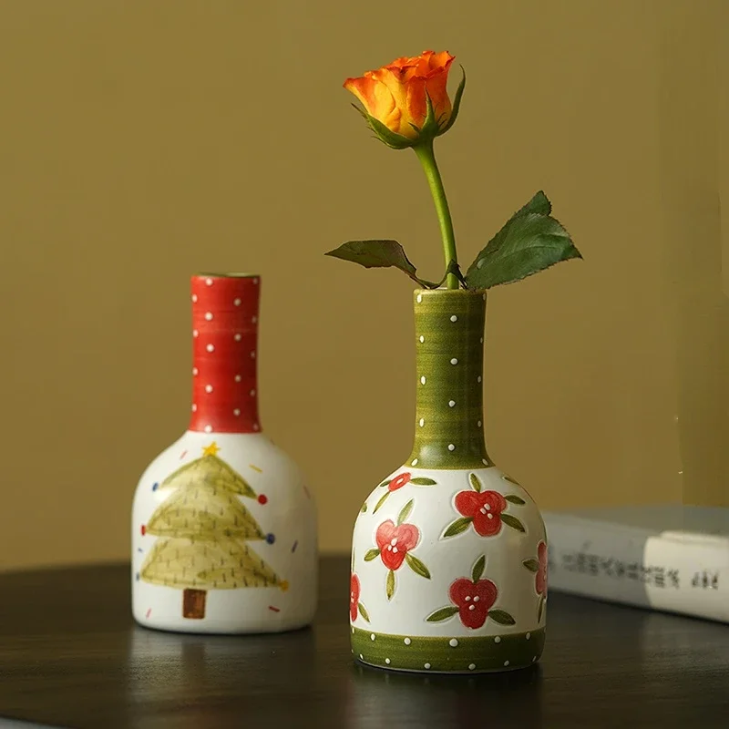 

Jingdezhen Hand-Painted Ceramic Vase Retro Arrangement Decor, Household Living Room Decoration, Wedding Decor Vases, for Office