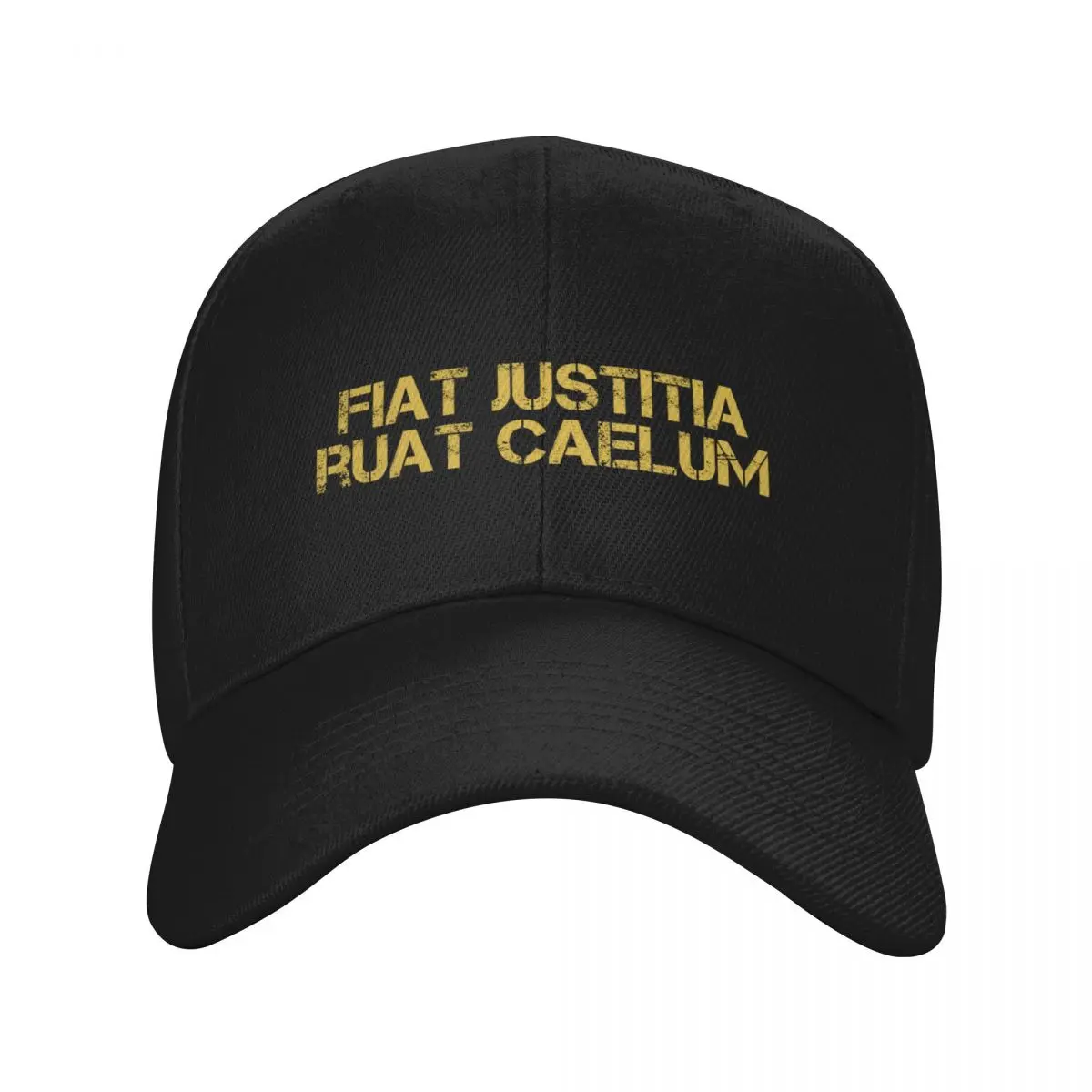

Fiat Justitia Ruat Caelum - Let Justice Be Done Though The Heavens Fall - Latin Phrases - Gold Baseball Cap