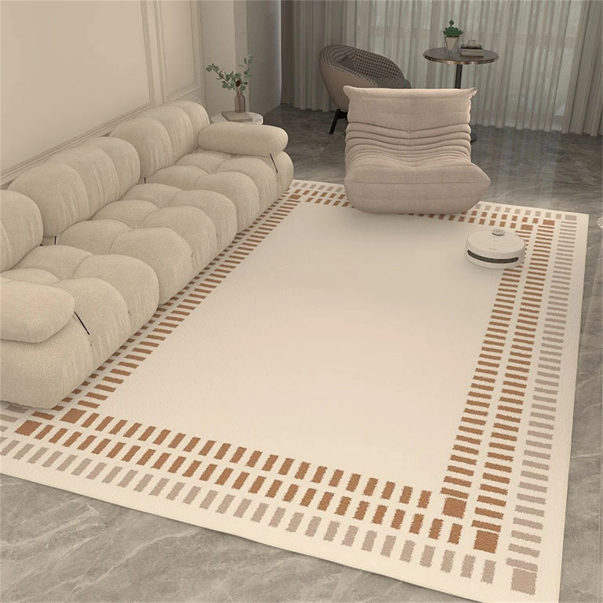 

Living Room Carpet Modern Minimalist Imitation Cashmere Rug Household Thickening Absorbent Non-Slip Mat