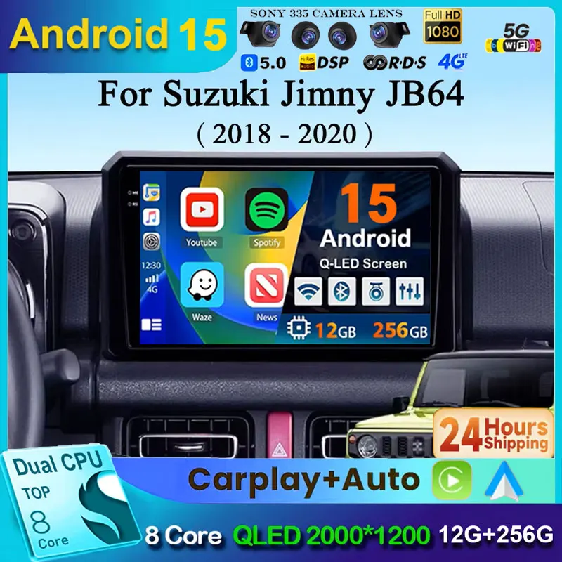 

Android 15 For Suzuki Jimny JB64 2018 - 2020 2K 12+256 QLEDCarPlay Car Radio Multimedia Video Player GPS stereo Head Unit 4G