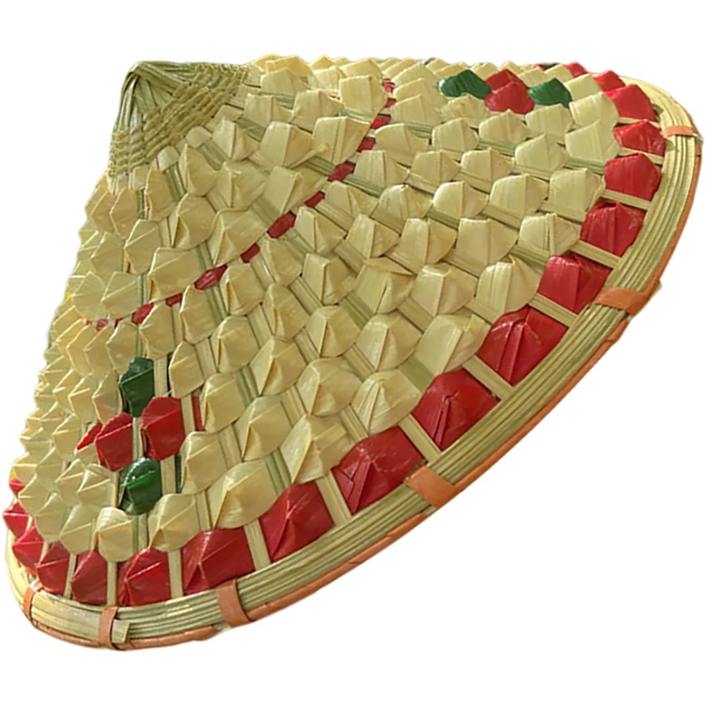

Bamboo Pineapple Hat Wide Brim Sunshade Weaving Child Fishing Hats Chinese Decorative Outdoor Travel Kids Protection Durable