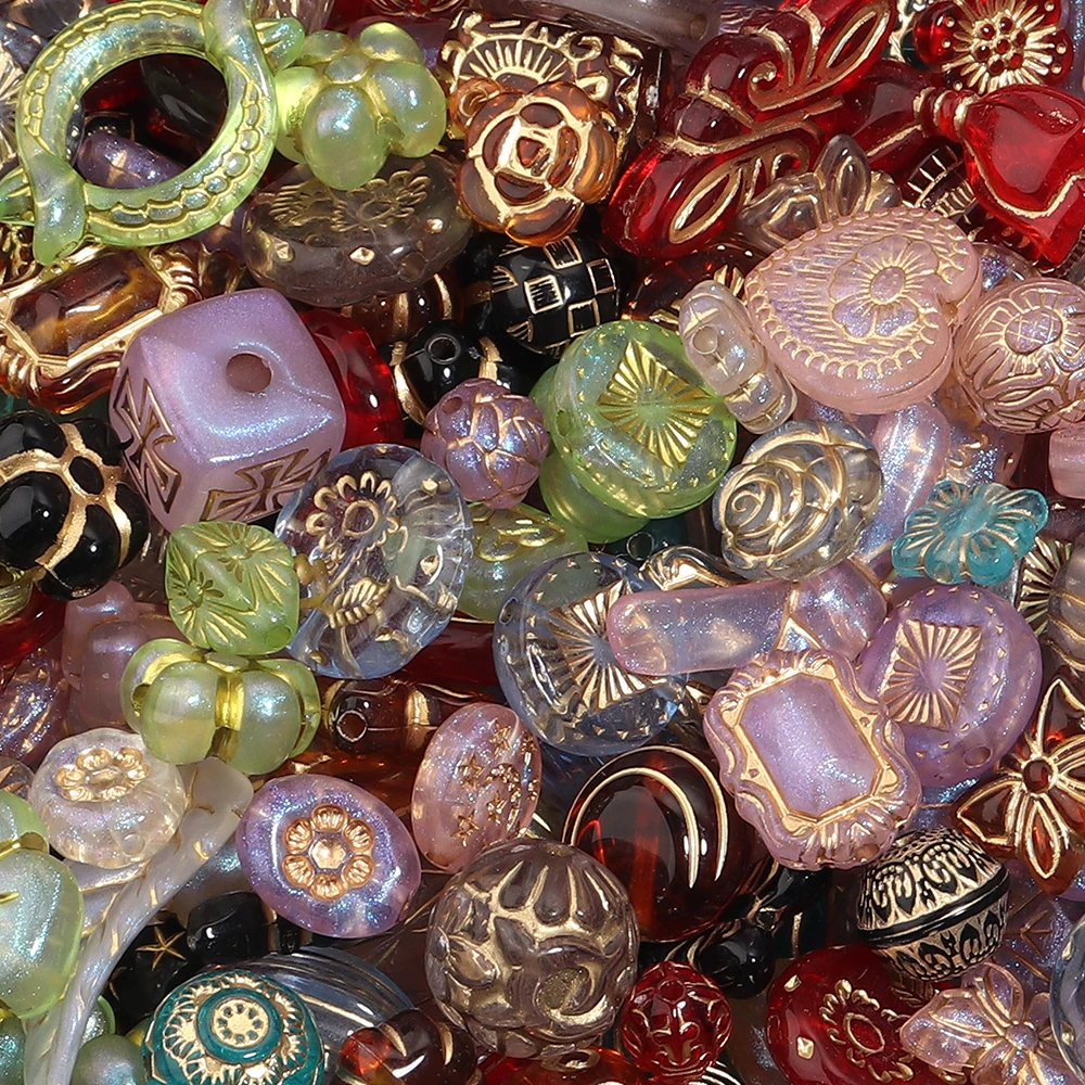 50 gr/los Klassische Vintage Acryl Perlen Gemischte Schmetterling Blume Perlen Lose Spacer Perlen Für DIY Schmuck Machen Halskette Armband