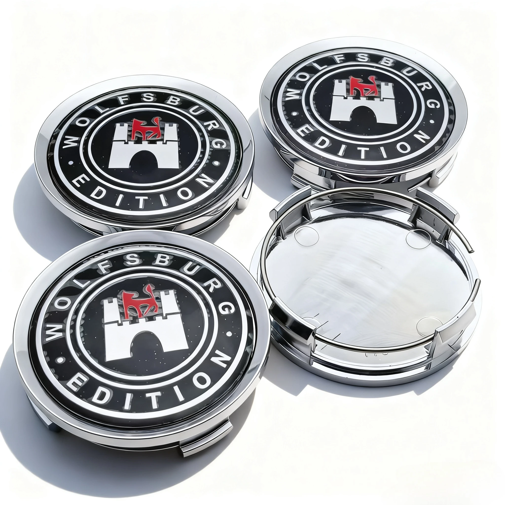 4 قطعة شعار وولفسبيرغ شعار سيارة عجلة مركز قبعات 74 مللي متر 69 مللي متر عجلات غطاء محور الذئب شارة حافة Hubcaps غطاء اكسسوارات السيارات التصميم #6