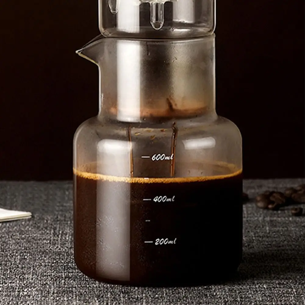 

600ml Ice Dripper Coffee Maker Borosilicate Glass Slow Drip Technology Cold Brew Coffee Machine Portable Adjustable Water Flow