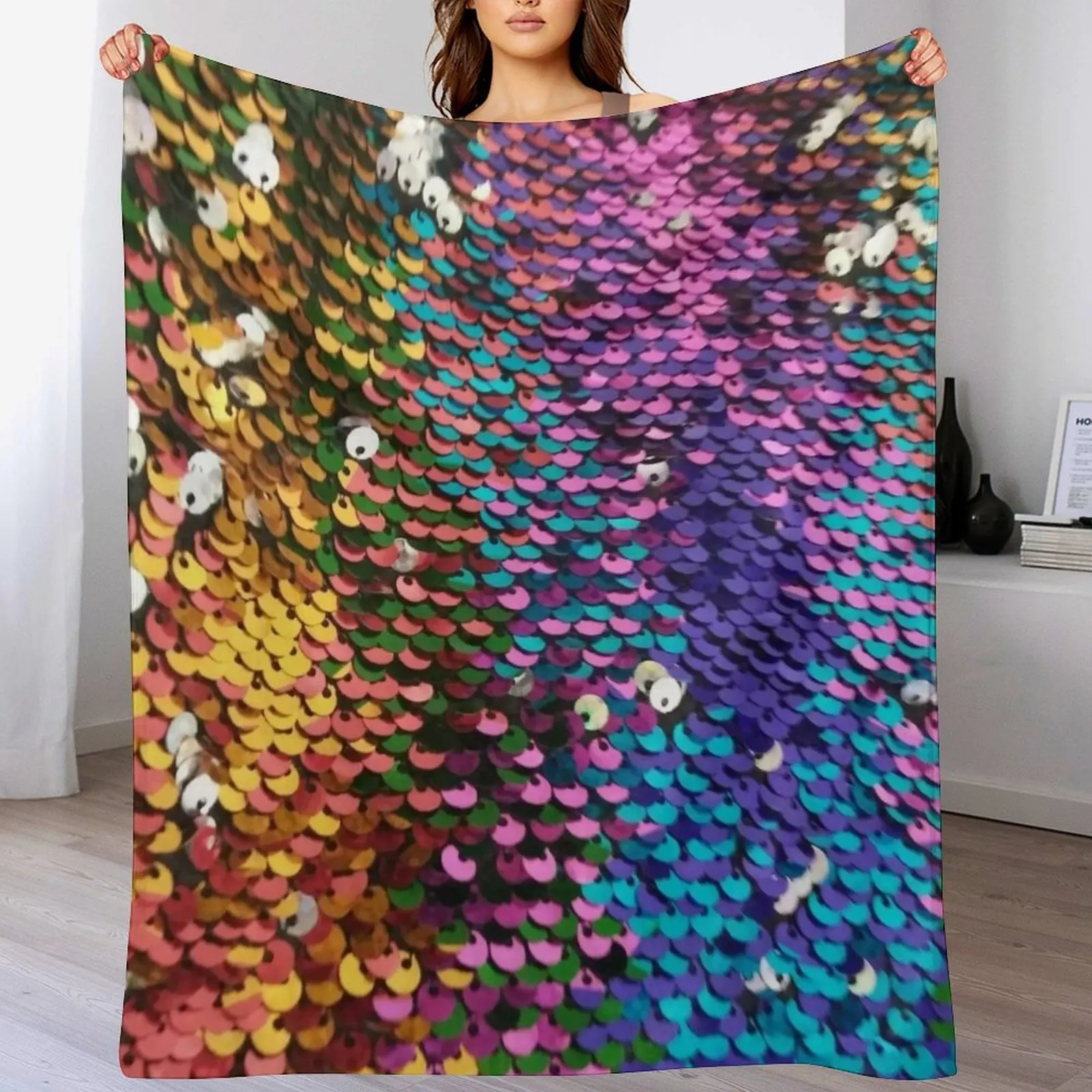 

Multi-colored Sequins Throw Blanket Luxury St christmas decoration Cute Thermals For Travel Blankets