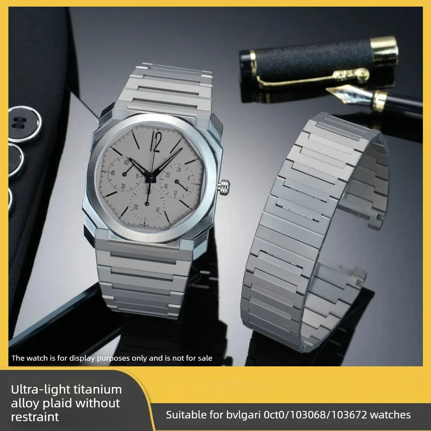 Suitable for Bulgari OCTO Series Titanium Strap 103467 103297 Modified Titanium Metal Special Watch Strap Men