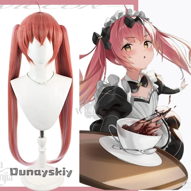 

Maid Cocoa Kawaii Loli Pink Twin Ponytails Sweet Synthetic Hair Halloween Christmas Cosplay Anime Game GODDESSS Game Hemera@