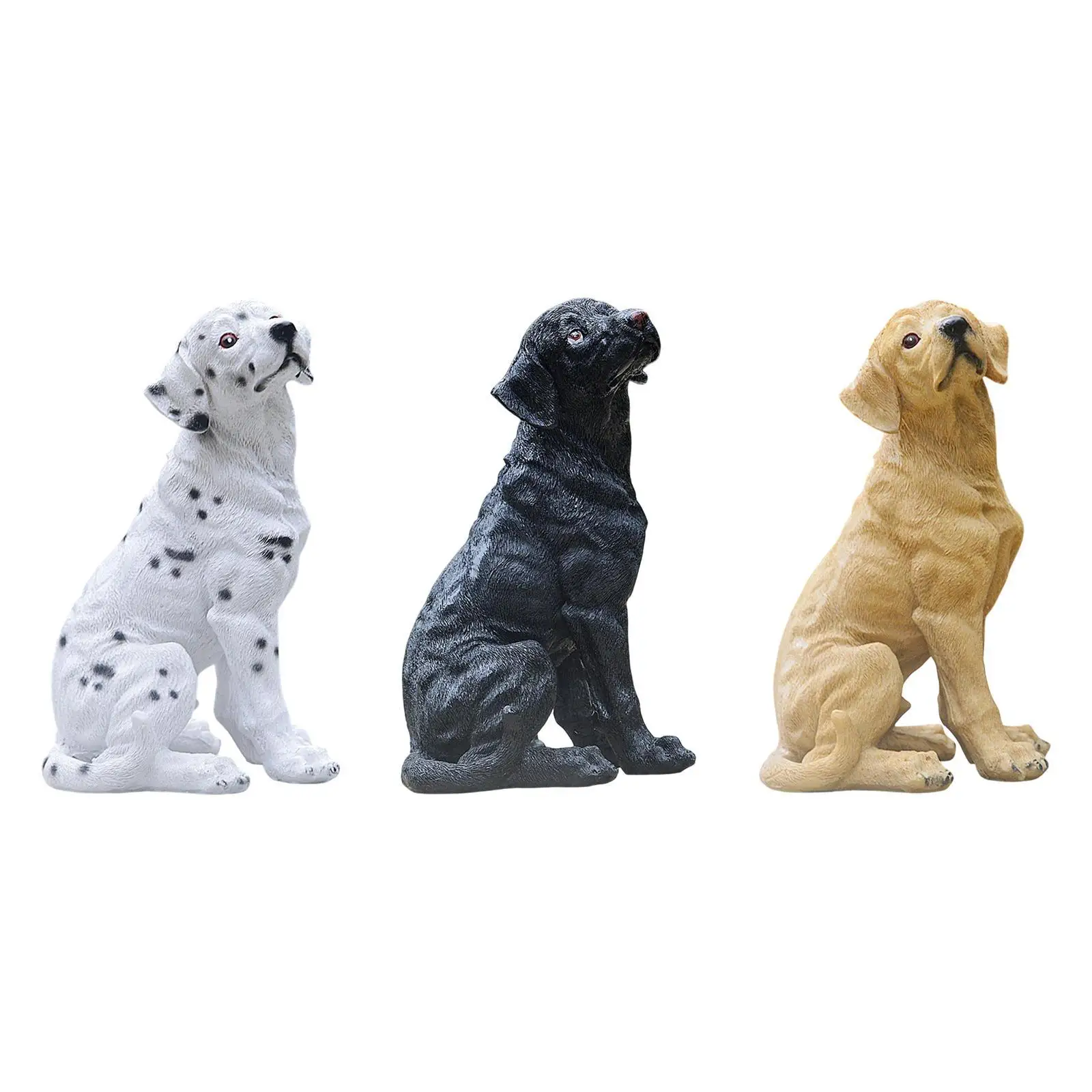 Dog Statue Resin Creative Cute Decorative Figurine Animal Sculpture Lawn Ornament for Balcony Bookshelf Yard Living Room Bedroom