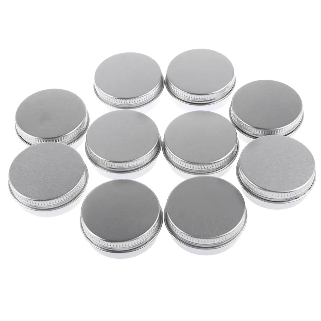 Cream Empty Jar Pot Round Aluminum Tin Cosmetic Jars 15g Set for Travel Lip Balm Nail Art and Small Samples