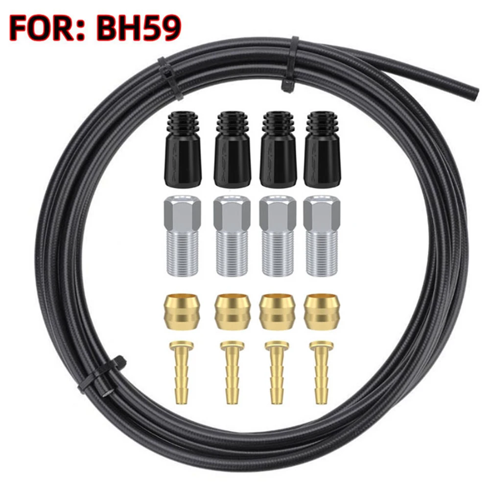 Bicycle Brake Parts Bike Brake Hose High Pressure Hose Metal And Rubber 3000mm Length 4 Pressing Screws Bicycle Repair