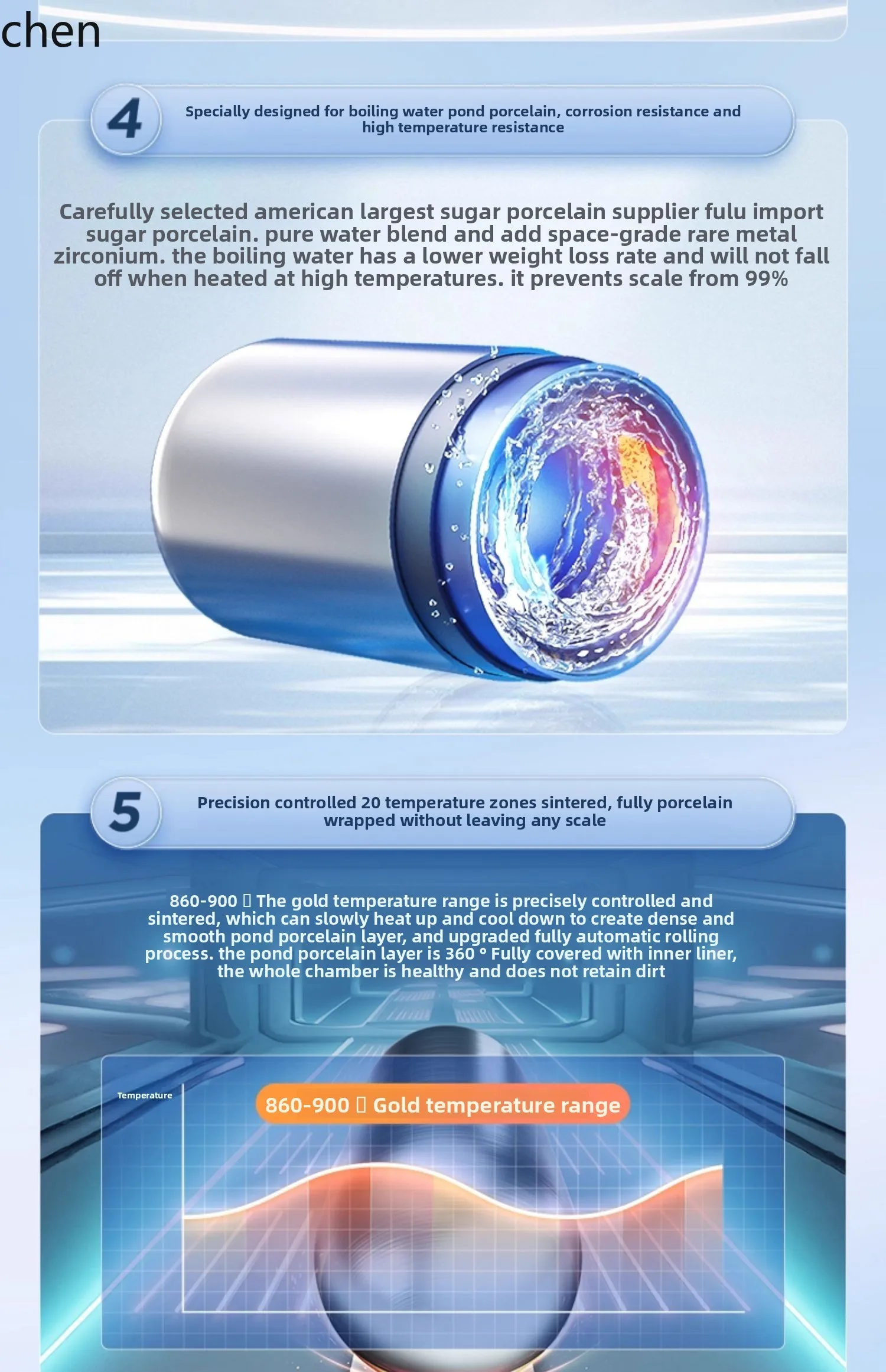 Scaldabagno elettrico ZML, purificazione dell'acqua, bagno domestico di prima classe