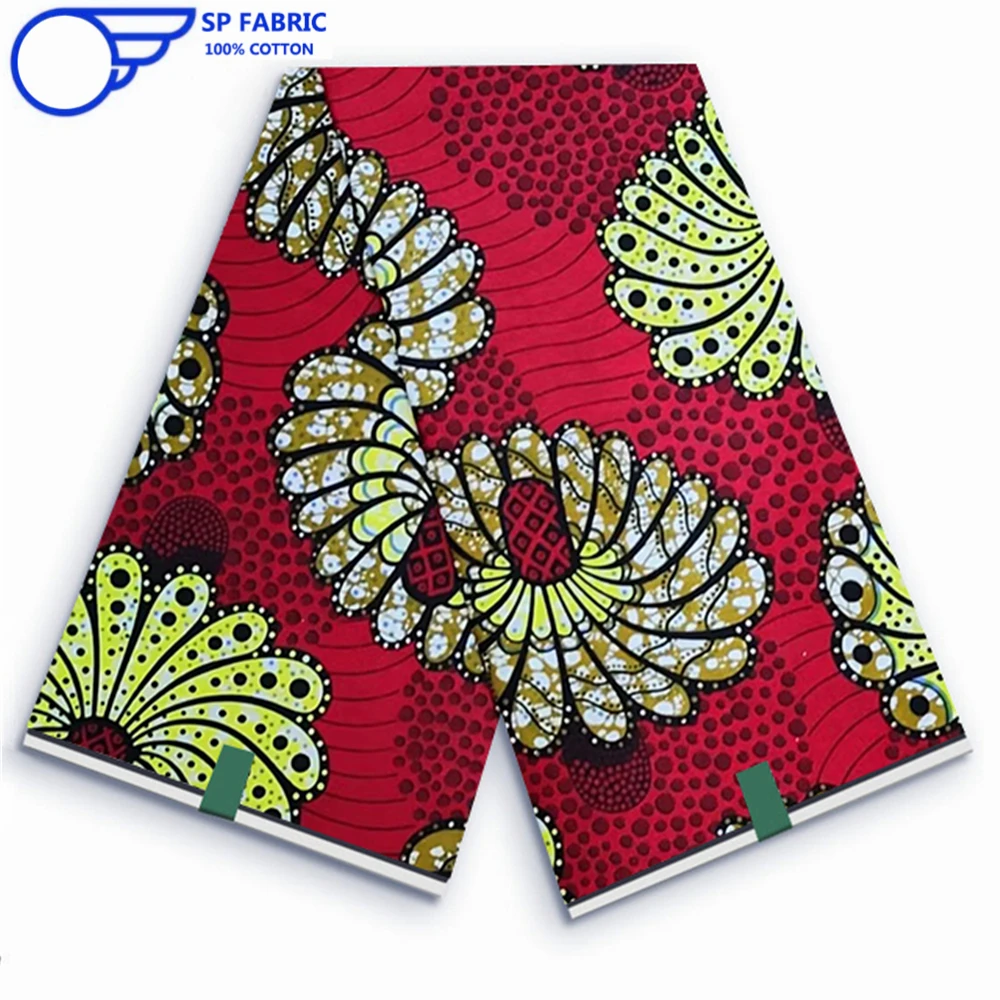 2023 Lastest Genuine Super Hollandais African Wax Fabric Cotton Original Ankara Block Print Pattern Africa For Dress 6 yards