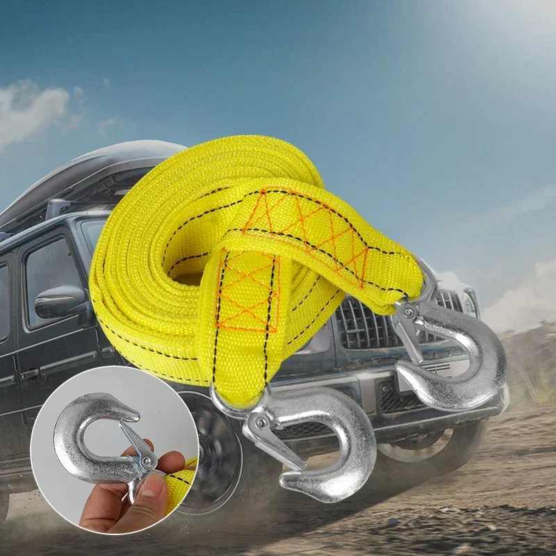 New Car Trailer Rope Double Layer Nylon Eagle Hook Trailer with Strong Car Traction Rope 4 Meters 5 Tons Car Trailer Rope