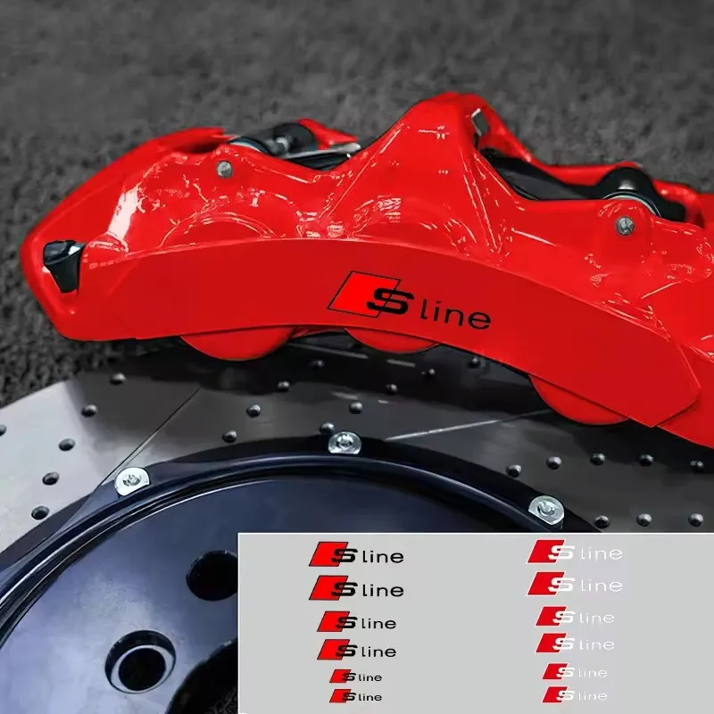 6Pc Car Brake Caliper Sticker High Temperature Waterproof Decal for Audi S3 S5 S1 S4 S2 S6 RS3 RS4 RS5 RS6 RS8 B8 B6 TT A3 A4 A5