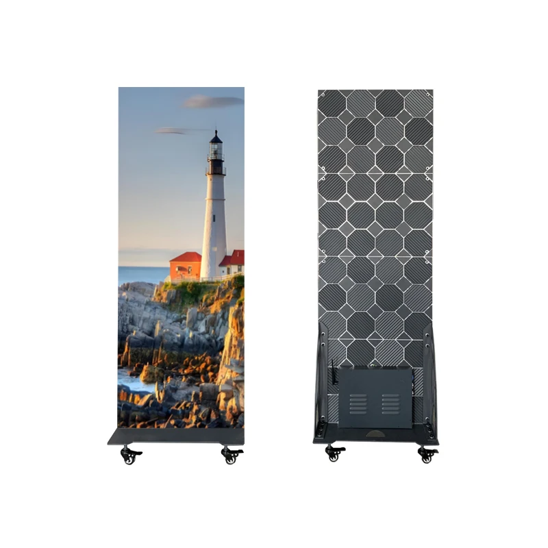 LEDPortable Vertical Indoor Digital Advertising Screen Standing Foldable Digital Poster Screen