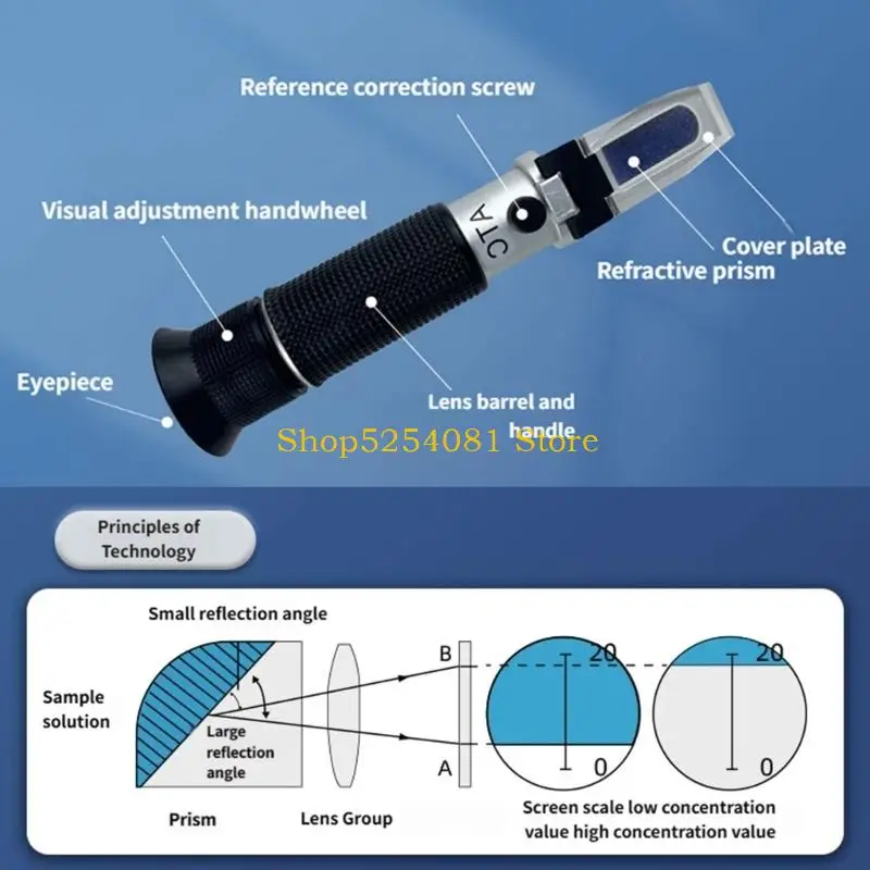 AXYC Handheld Refractometer For Accurate Juice Measurement Solution Density Testing