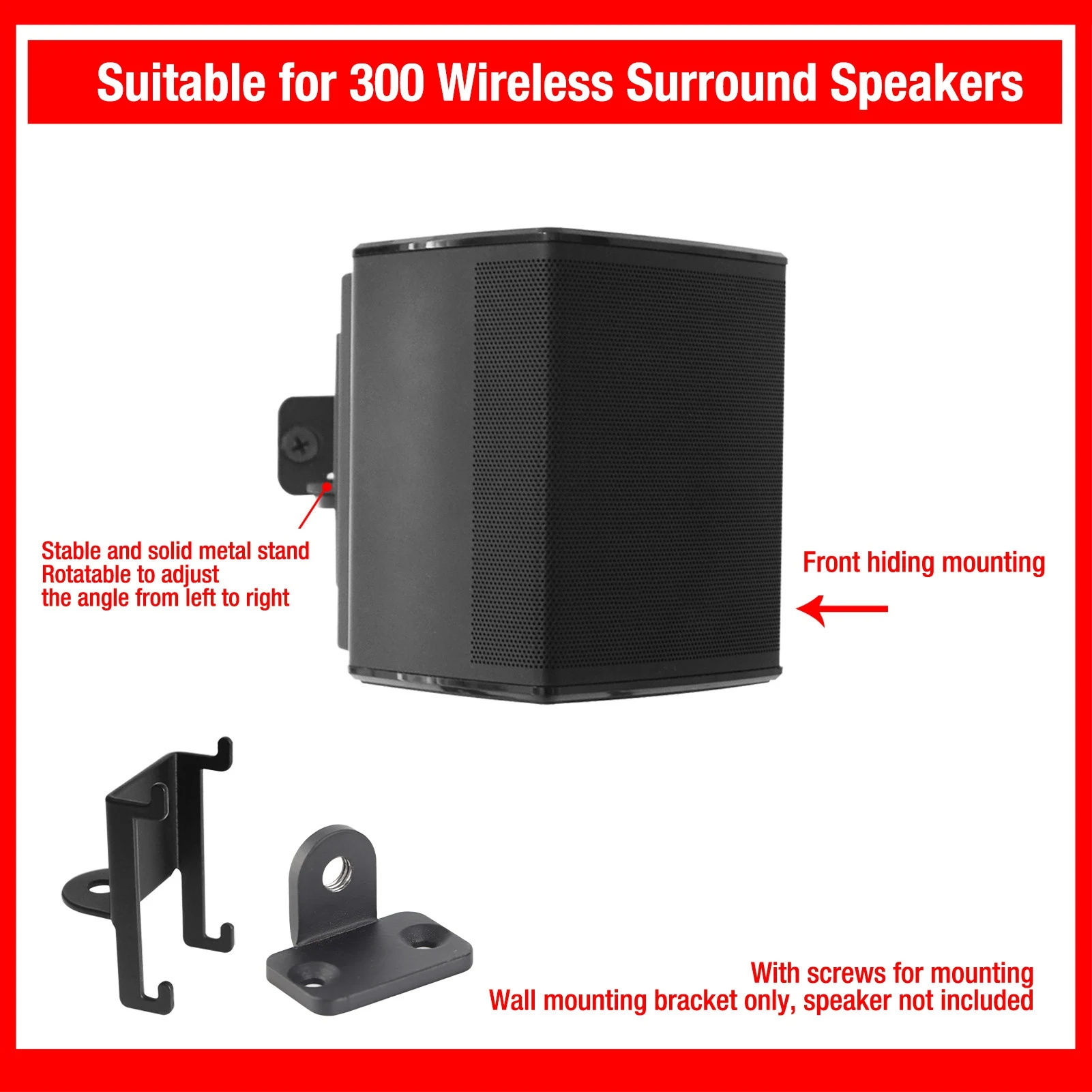Lautsprecher-Wandhalterung, Lautsprecher-Wandhalterung, Metallwand-Festständer-Set für 300 kabellose Surround-Lautsprecher für SOUNDBAR 300