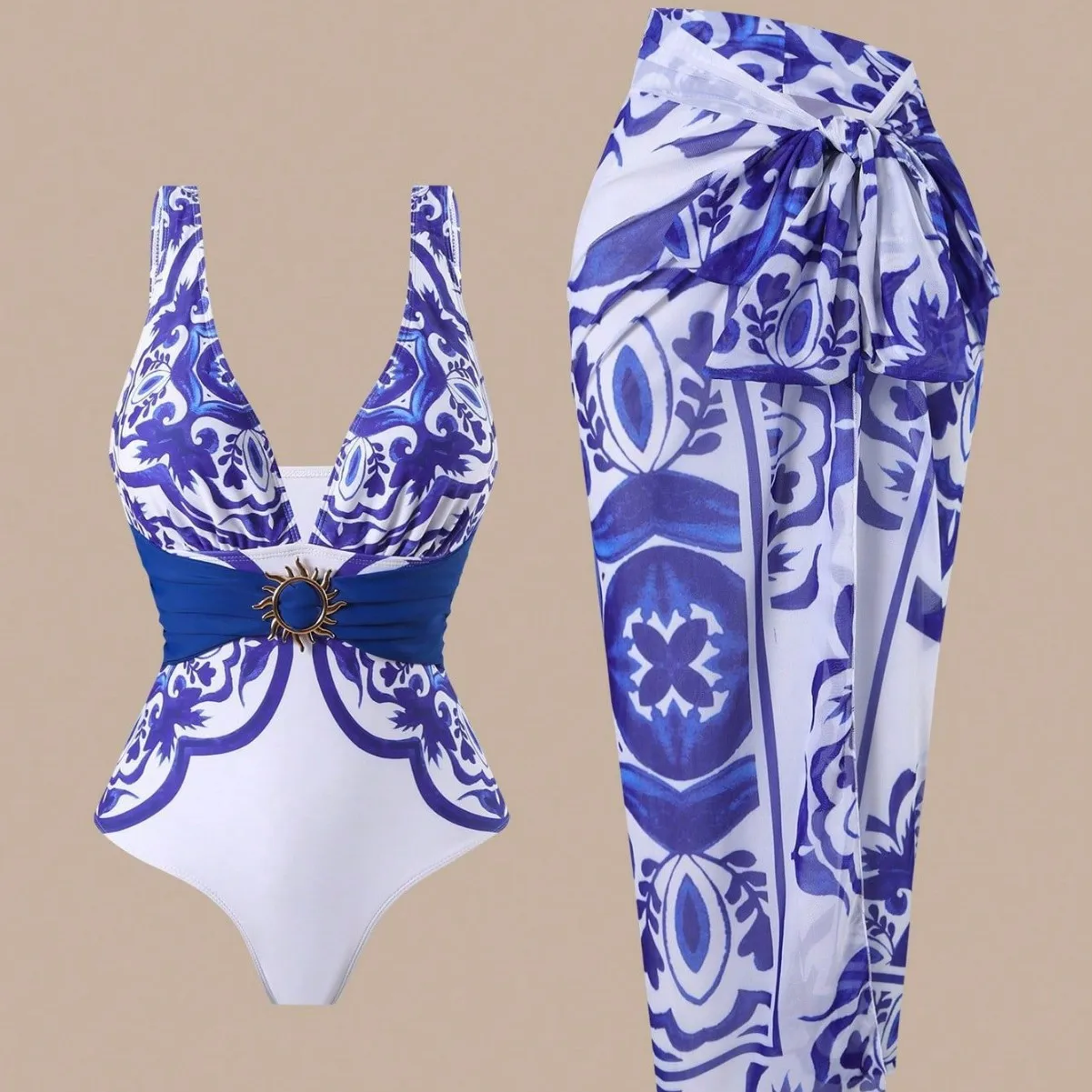 

Bathing Suit Women South East Asia European And American Swimsuit Women's Beach Skirt One-body Conservative And Thin Sexy Skirt