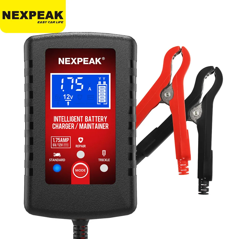NEXPEAK 6 فولت 12 فولت 1.75A التلقائي الذكية دراجة نارية شاحن بطارية صيانة للسيارة/RV/ATV/قارب التلقائي شاحن البطارية هزيلة #1