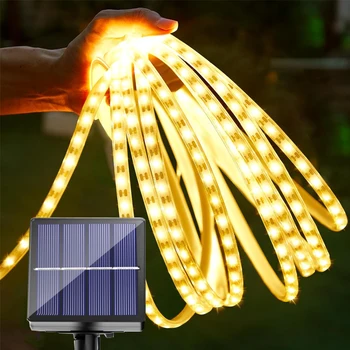 2024 Led lampy słoneczne wodoodporny sznurek zewnętrzna wodoodporna girlanda uliczna domy dekoracje świąteczne łańcuch świetlny