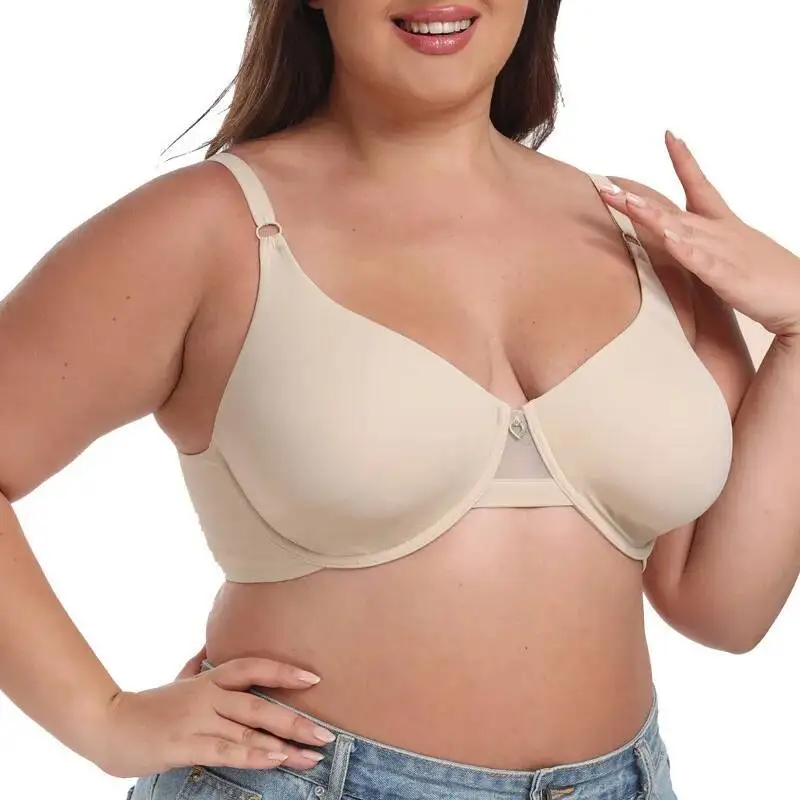 Full Cup Steel Ultra-thin Large Chest Small Shrink Bra Underwear D E FG H Brasier Mujer Plus Size Lingerie For Women 75 80 85 90