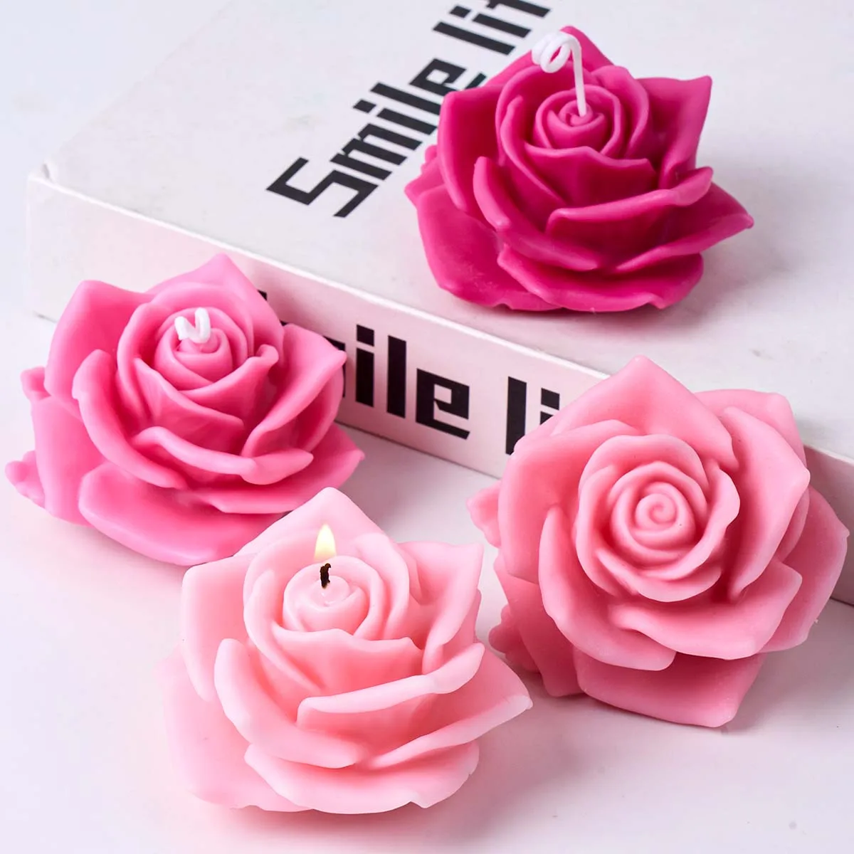 3D Rose Flower Sili…