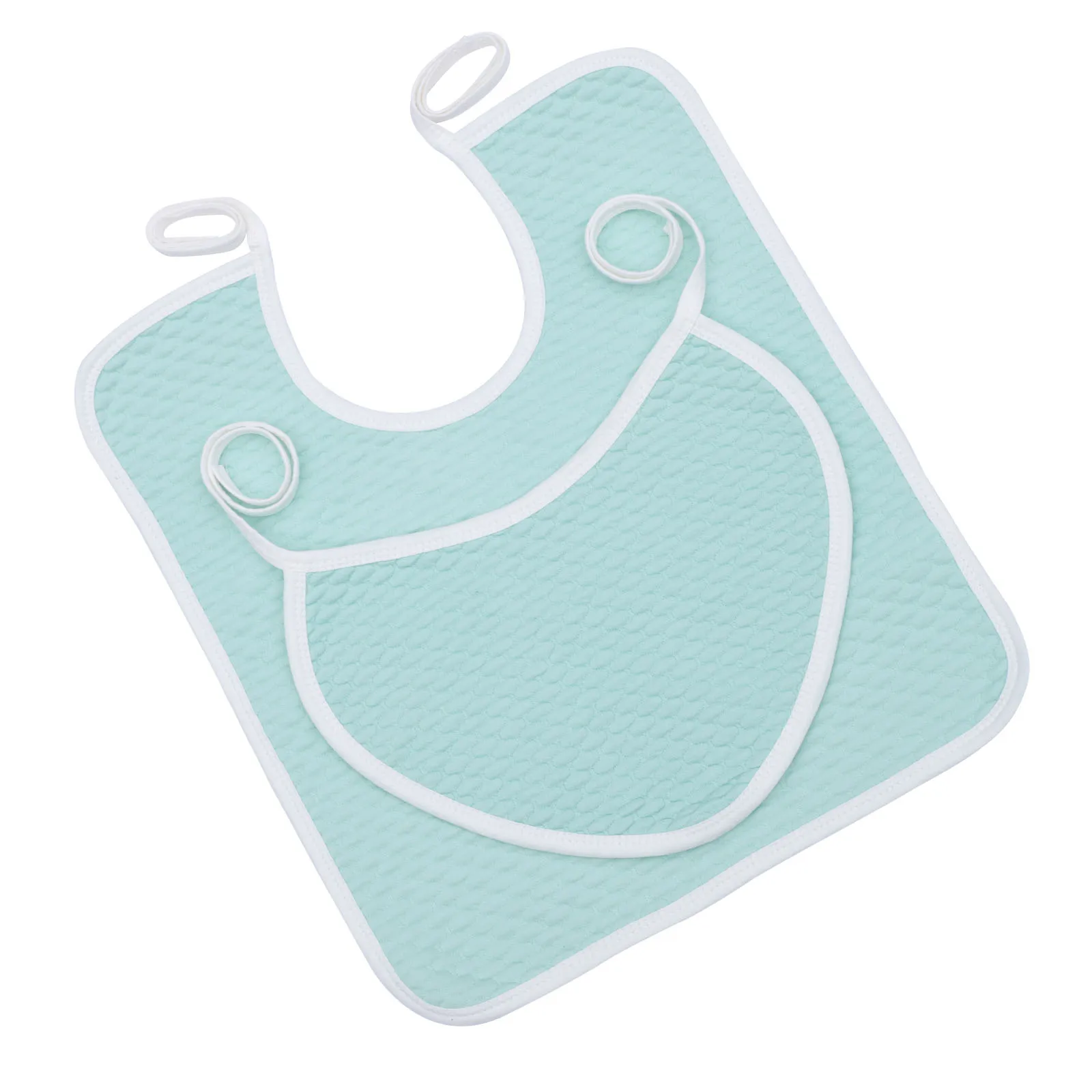 

2pcs Comfortable Cotton Bibs Waterproof Tpu Back Quick Drying Drooling Apron For Elders Durable Nursing Towels Portable Feeding