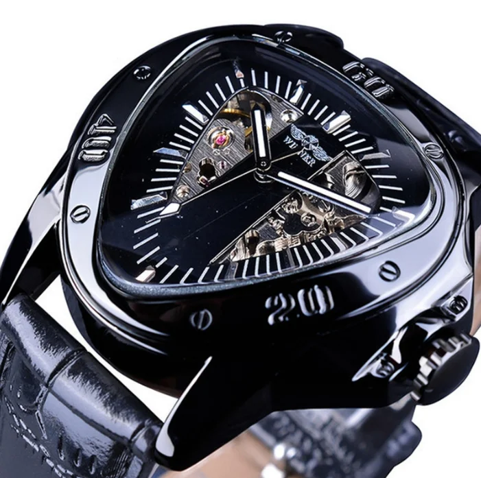 Hot selling 2024 new men's fashionable casual hollow triangular large dial automatic mechanical watch